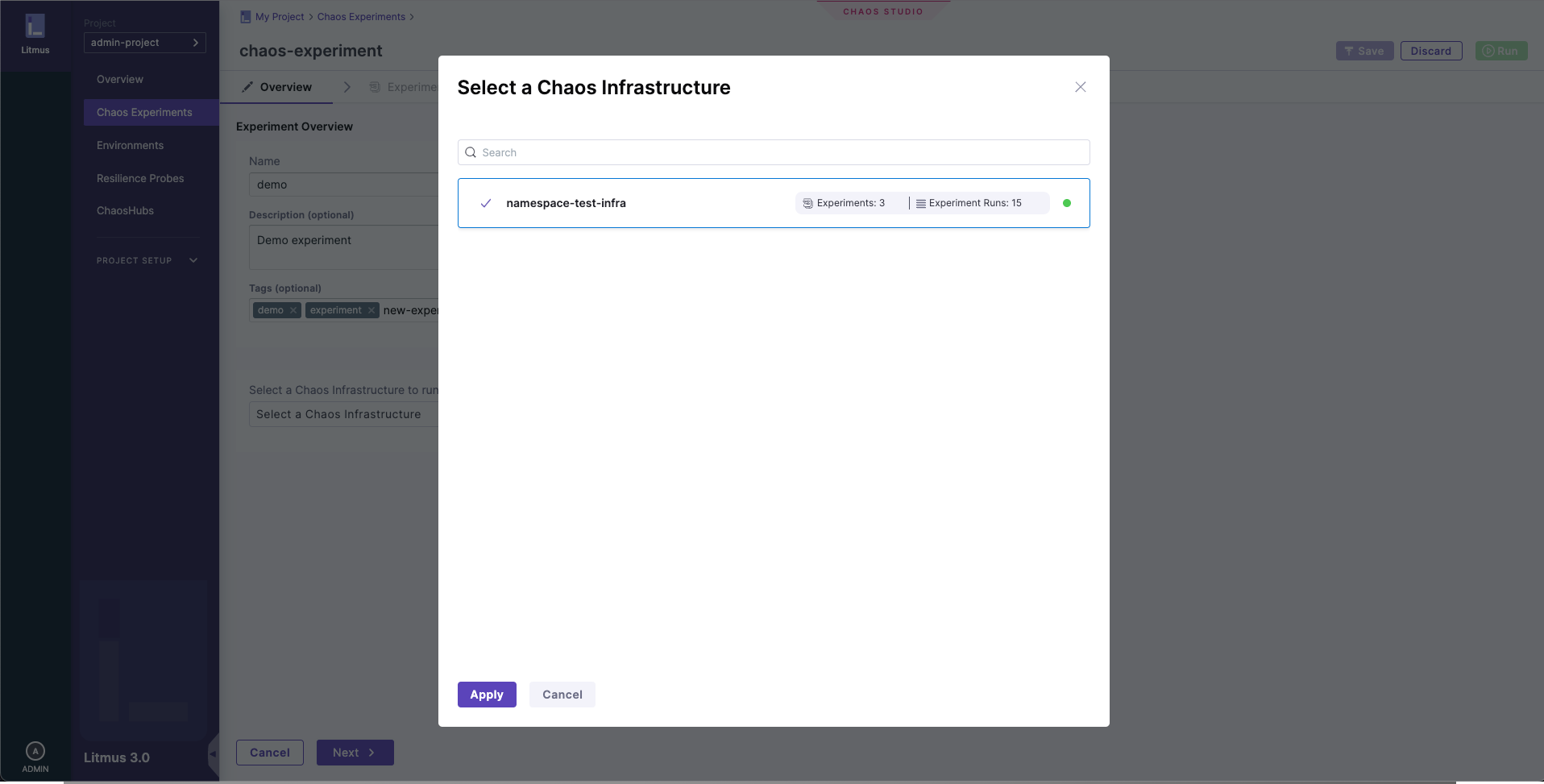 Selecting an Chaos Infrastructure